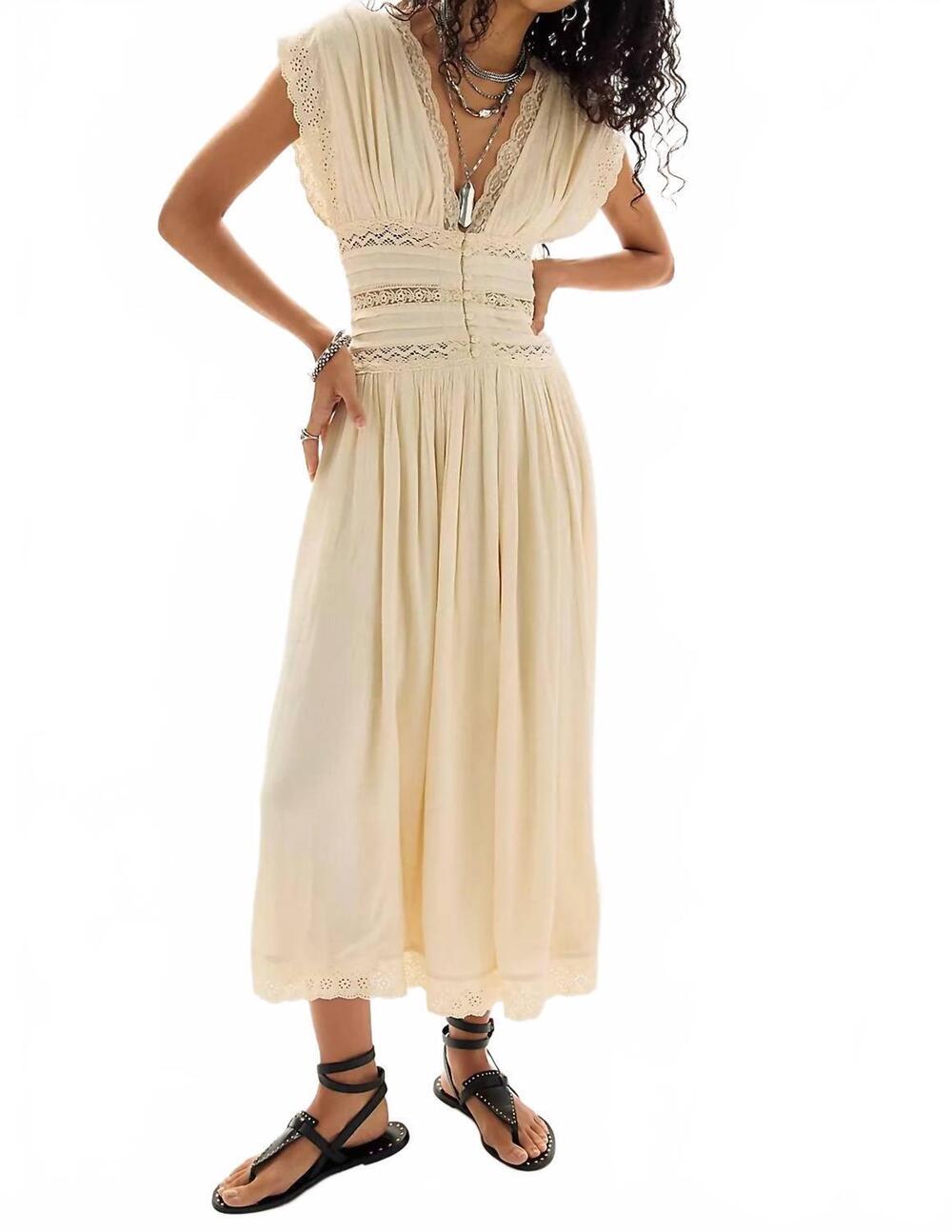 NEW FREE PEOPLE swimming across the sky dress in sandshore
